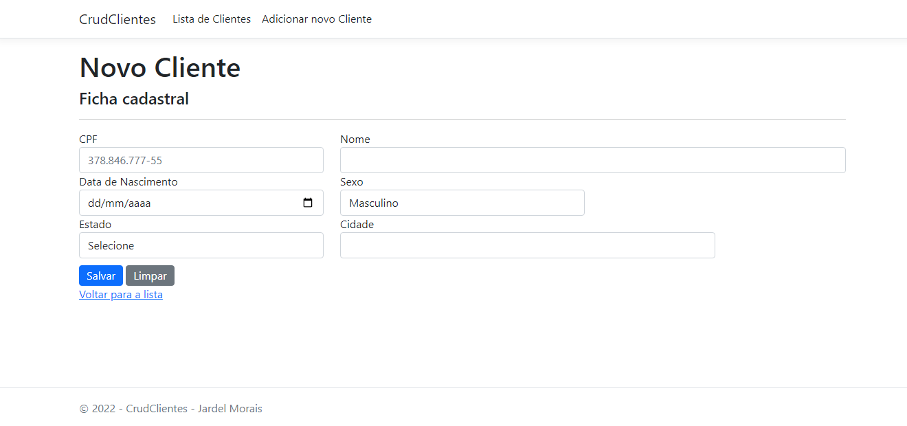 Cadastro de Clientes